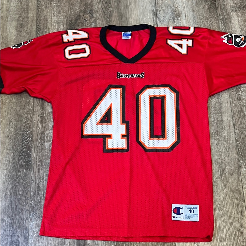 Vintage Champions Red Buccaneers Mike Alstott Jersey. Very good condition